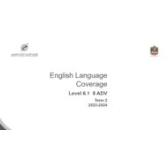 مواصفات Language Coverage اللغة الإنجليزية الصف الثامن متقدم - بوربوينت
