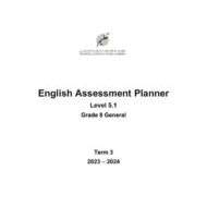 مواصفات الامتحان Assessment Planner Level 5.1 اللغة الإنجليزية الصف الثامن عام الفصل الدراسي الثالث 2023-2024