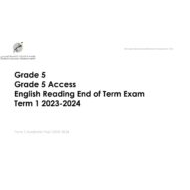 هيكل امتحان Reading اللغة الإنجليزية الصف الخامس Access - بوربوينت الفصل الدراسي الأول 2023-2024