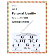 اللغة الإنجليزية أوراق عمل (Personal Identity) للصف السابع