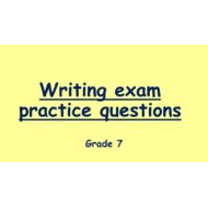 أوراق عمل Writing Exam اللغة الإنجليزية الصف السابع