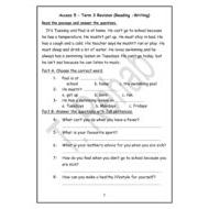 حل أوراق عمل Revision Reading & Writing اللغة الإنجليزية الصف الخامس Access