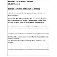 تدريبات FINAL EXAM WRITING PRACTICE اللغة الإنجليزية الصف الخامس - بوربوينت