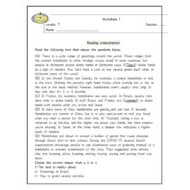 أوراق عمل تدريبات مهمة لامتحان اللغة الإنجليزية الصف السابع