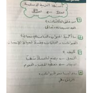 التربية الإسلامية تلخيص الدروس للصف الأول