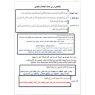 التربية الإسلامية تلخيص (صلاة الجمعة وصلاة العيدين) للصف الخامس