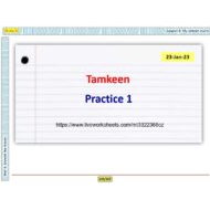 تدريبات Tamkeen Practice 1 اللغة الإنجليزية الصف الثامن - بوربوينت