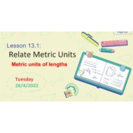 حل درس Relate Metric Units الرياضيات المتكاملة الصف الرابع - بوربوينت