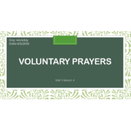 التربية الإسلامية بوربوينت درس (Voluntary Prayers) لغير الناطقين باللغة العربية للصف السابع