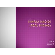درس Real Hiding لغير الناطقين باللغة العربية التربية الإسلامية الصف السادس - بوربوينت