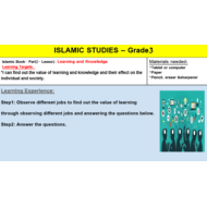 التربية الإسلامية بوربوينت درس ( Learning and Knowledge) لغير الناطقين باللغة العربية للصف الثالث