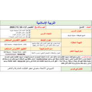 الخطة الدرسية اليومية السبع الموبقات التربية الإسلامية الصف التاسع - بوربوينت