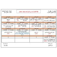 الخطة الفصلية التربية الإسلامية الصف الحادي عشر الفصل الدراسي الأول 2022-2023