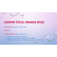 درس SHARIA RULE لغير الناطقين باللغة العربية الصف السابع مادة التربية الإسلامية - بوربوينت