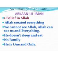 التربية الإسلامية بوربوينت (Six Pillars of Iman) لغير الناطقين باللغة العربية للصف الأول مع الإجابات
