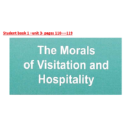 التربية الإسلامية بوربوينت درس (The Morals of visitation and Hospitality) لغير الناطقين باللغة العربية للصف الثالث مع الإجابات