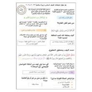 حل صفحات هيكل الامتحان التربية الإسلامية الصف السادس