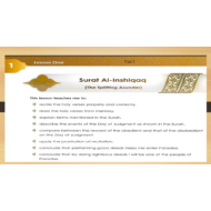 التربية الإسلامية بوربوينت (Surat Al-Inshiqaq - he Splitting Asunder) لغير الناطقين باللغة العربية للصف الرابع مع الإجابات