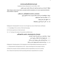 التربية الإسلامية معايير الفصل الدراسي الثاني للصف الأول - الحادي عشر