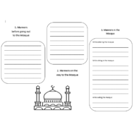 التربية الإسلامية ورقة عمل (Mosque Manners in Islam) لغير الناطقين باللغة العربية للصف السادس