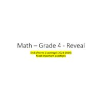أسئلة Most important questions الرياضيات المتكاملة الصف الرابع Reveal