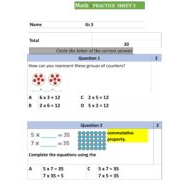 أوراق عمل Quiz 3 الرياضيات المتكاملة الصف الثالث