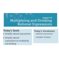 حل درس Multiplying and Dividing Rational Expressions الرياضيات المتكاملة الصف الحادي عشر - بوربوينت