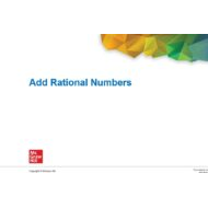 حل درس Add Rational Numbers الرياضيات المتكاملة الصف السابع - بوربوينت