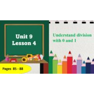 حل درس Understand division with 0 and 1 الرياضيات المتكاملة الصف الثالث - بوربوينت