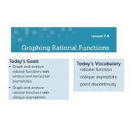 درس Graphing Rational Functions الرياضيات المتكاملة الصف الحادي عشر - بوربوينت