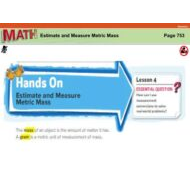 الرياضيات المتكاملة درس (Estimate and Measure Metric Mass) بالإنجليزي للصف الخامس مع الإجابات