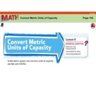 الرياضيات المتكاملة درس (Convert Metric Units of Capacity) بالإنجليزي للصف الخامس مع الإجابات