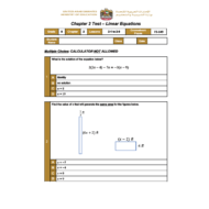 الرياضيات المتكاملة أوراق عمل (Linear Equations) بالإنجليزي للصف الثامن مع الإجابات