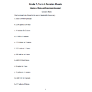 الرياضيات المتكاملة أوراق عمل بالإنجليزي للصف السابع