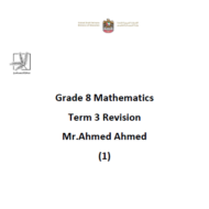 الرياضيات المتكاملة أوراق عمل (الفصل الثالث) بالإنجليزي للصف الثامن