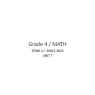 أوراق عمل Unit 7 الرياضيات المتكاملة الصف الرابع