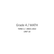 أوراق عمل Unit 10 الرياضيات المتكاملة الصف الرابع