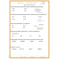 الرياضيات المتكاملة أوراق عمل (الوحدة العاشرة) بالإنجليزي للصف الخامس