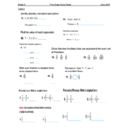الرياضيات المتكاملة أوراق عمل (مراجعة) بالإنجليزي للصف الرابع