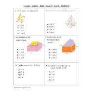 الرياضيات المتكاملة أوراق عمل بالإنجليزي للصف الثامن