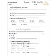 الرياضيات المتكاملة أوراق عمل بالإنجليزي للصف الخامس