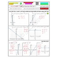 حل ورقة عمل درس تمثيل المعادلات بيانيا بصيغة الميل والمقطع الرياضيات المتكاملة الصف التاسع