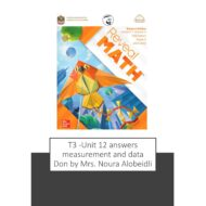 حل Unit 12 answers measurement and data الرياضيات المتكاملة الصف الثالث