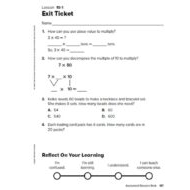 حل ورقة عمل Ticket Exit Unit 10 الرياضيات المتكاملة الصف الثالث