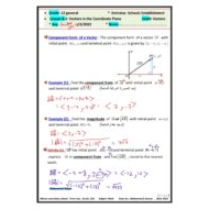 حل أوراق عمل Vectors in the Coordinate Plane الرياضيات المتكاملة الصف الثاني عشر عام