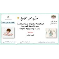 مذكرة اختبر معلوماتي لمراجعة مهارات اللغة العربية الصف السادس