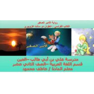 أسئلة رواية الأمير الصغير اللغة العربية الصف التاسع
