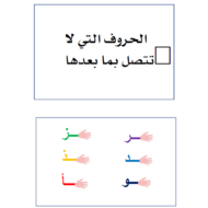 اللغة العربية الحروف (الحروف التي لا تتصل بما بعدها) للصف الأول