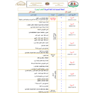 الخطة الفصلية التعلم الهجين الفصل الدراسي الاول للصف الثاني مادة اللغة العربية