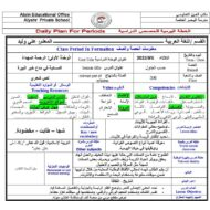 الخطة الدرسية اليومية المسكية في مدح خير البرية اللغة العربية الصف السادس